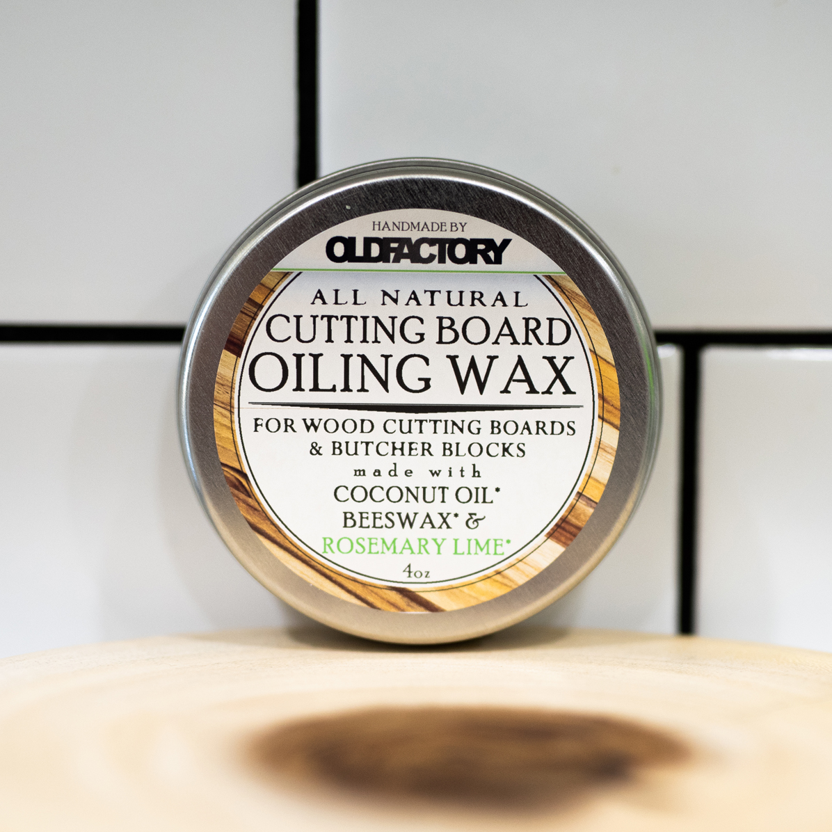All Natural Cutting Board Seasoning Wax – 4 oz Tin